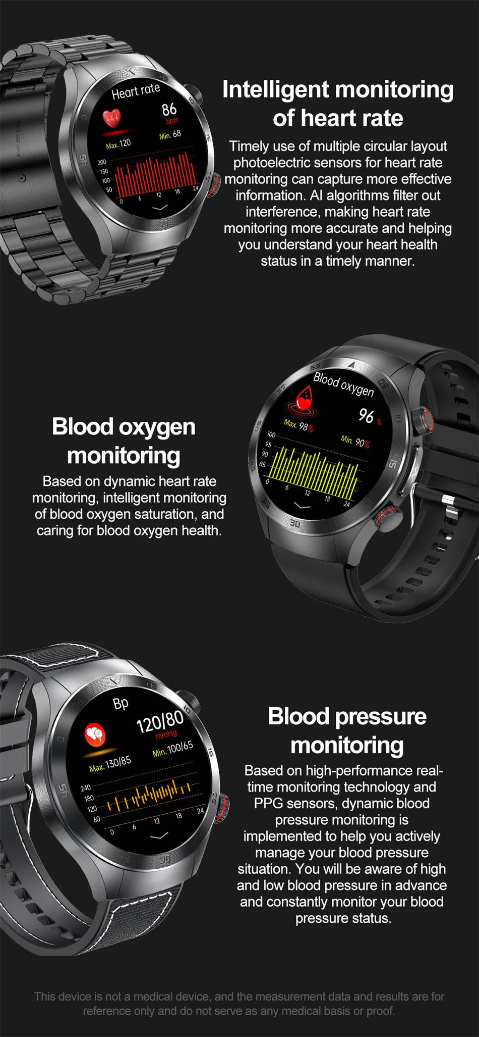 2025 New Smart Watch ECG+PPG Laser Treatment Blood Lipid Heart Rate Blood Pressure Health Sport Smartwatch For Men - Compatible with Huawei & Xiaomi IOS