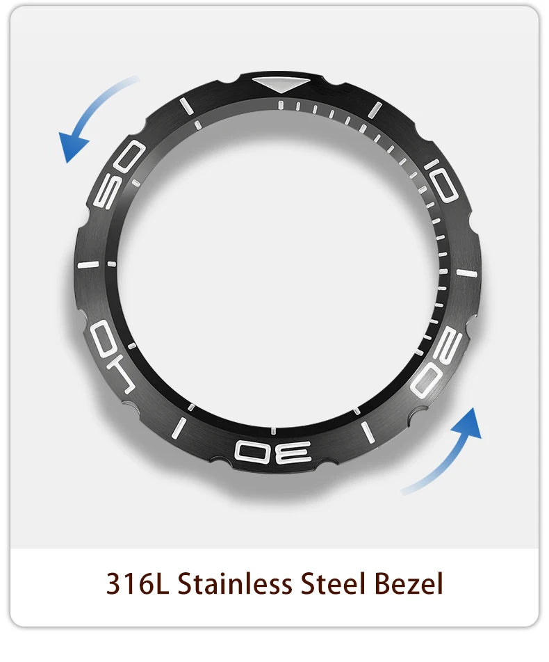 Yelang 42mm Men's Quartz Watch Ultra Long Range 10-Year Battery Life 30ATM Waterproof Stainless Steel Band Swiss Movement