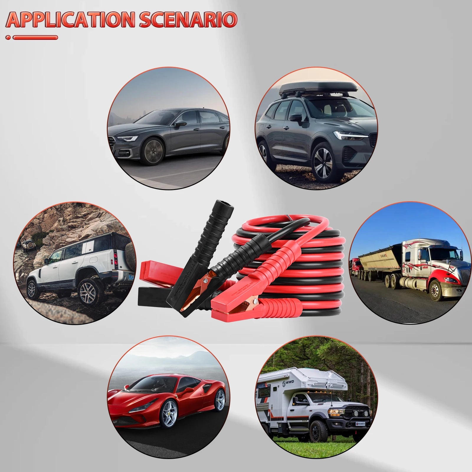 High Quality 3M 500A Car Battery Jump Cable Booster Cable Line Emergency Jump Starter Leads Van SUV Double-ended w/ Clamps Clips