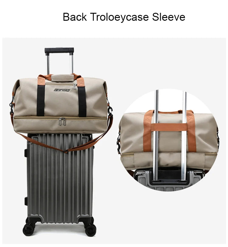Travel And Portable Fitness Sports Bag With Shoulder Crossbody Feature - Chest & Handbag Duffle Carry On Weekender Bag