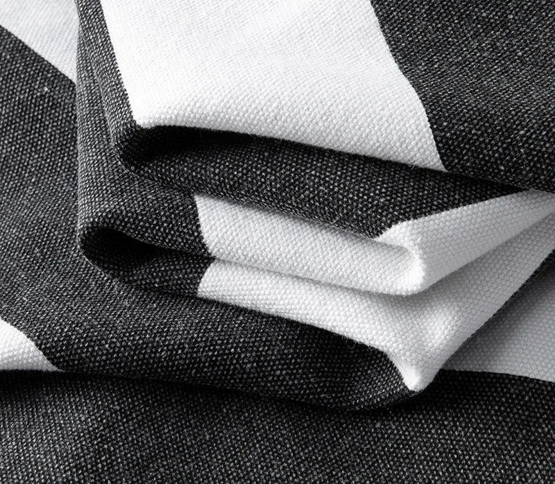 Herfst Nieuwe Amerikaanse Retro 16oz Zwaargewicht Gevangenis Gestreepte Jas Herenmode Puur Katoen Gewassen Dikke Canvas Motorjas