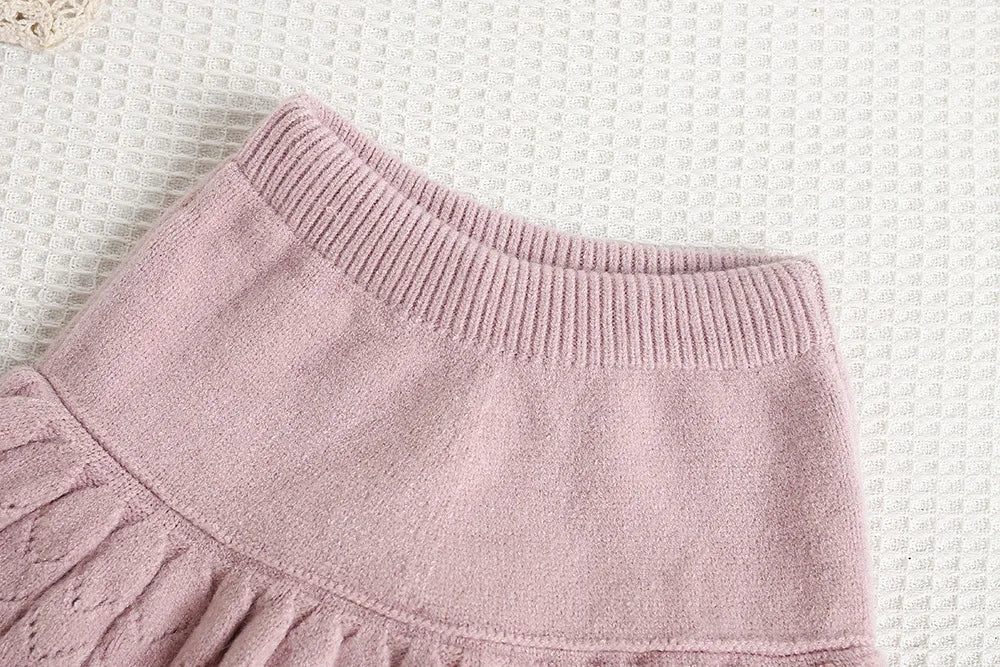 Autumn Children Sweater Set Hollow Knitting Girls Knitwear + Skirt Korean Version Loose Kids Outfit 2PCS 9M-5T Girls