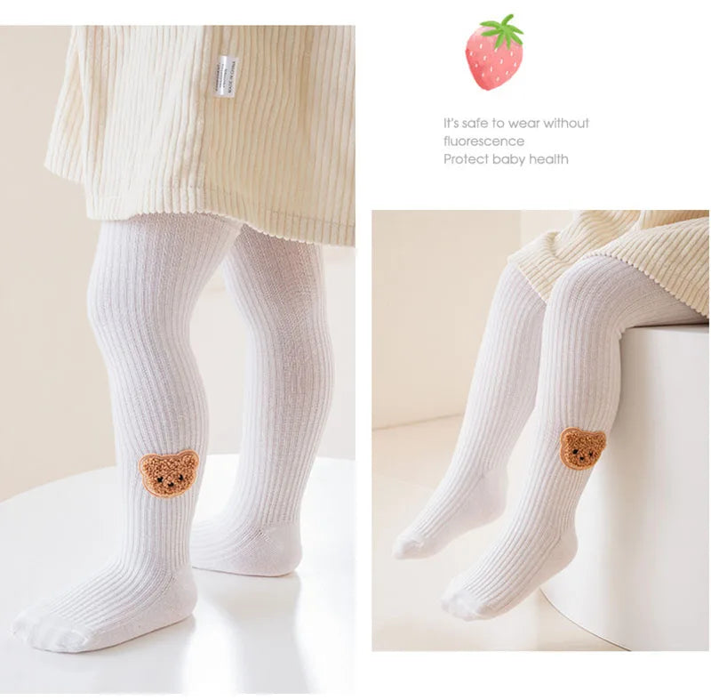 New Autumn Kids Pantyhose Children Cartoon Bear Leggings Girls Outwear Render Pants Girls