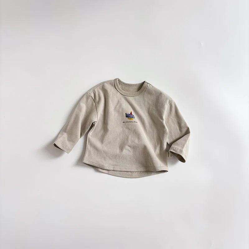 New Spring Kids Thin Style T-shirt Children Cartoon Animal Undershirts Girls Boys Outwear Tops 1-5T Unisex