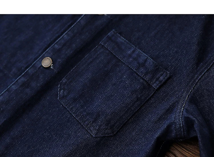 Spring Autumn New American Retro Heavyweight Denim Cargo Jacket Men's Fashion Pure Cotton Washed Multi Pocket Casual Coat