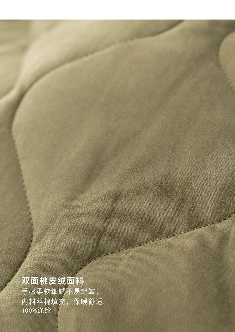 Winter Nieuwe Amerikaanse Retro Lange Mouw Revers Katoenen Gevoerde Cargo Jas Heren Eenvoudige Dikke Binnenvoering Casual Multi-pocket Jas