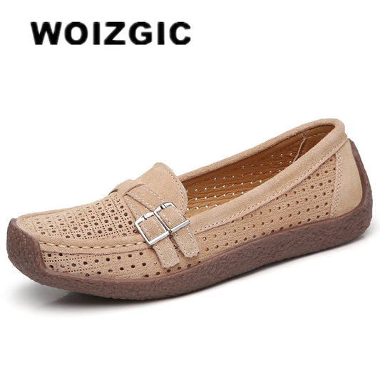 Women's Female Ladies Mother Shoes Sandals Platform Flats Slip On Hollow Summer Cool Moccasins Vulcanized Shoes 41 42