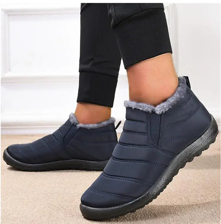 Men's Winter Waterproof Warm Fur Shoes Comfortable Sneakers Male Slip-On Shoes