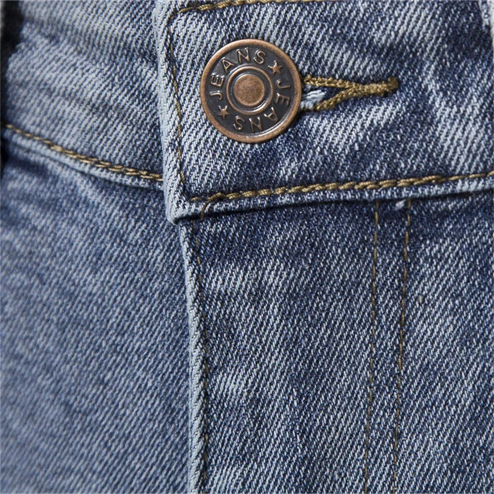 Men's Autumn Denim Jeans Pants Slim Fit Straight Quality Cotton Jeans Business Casual Denim Pants For Men