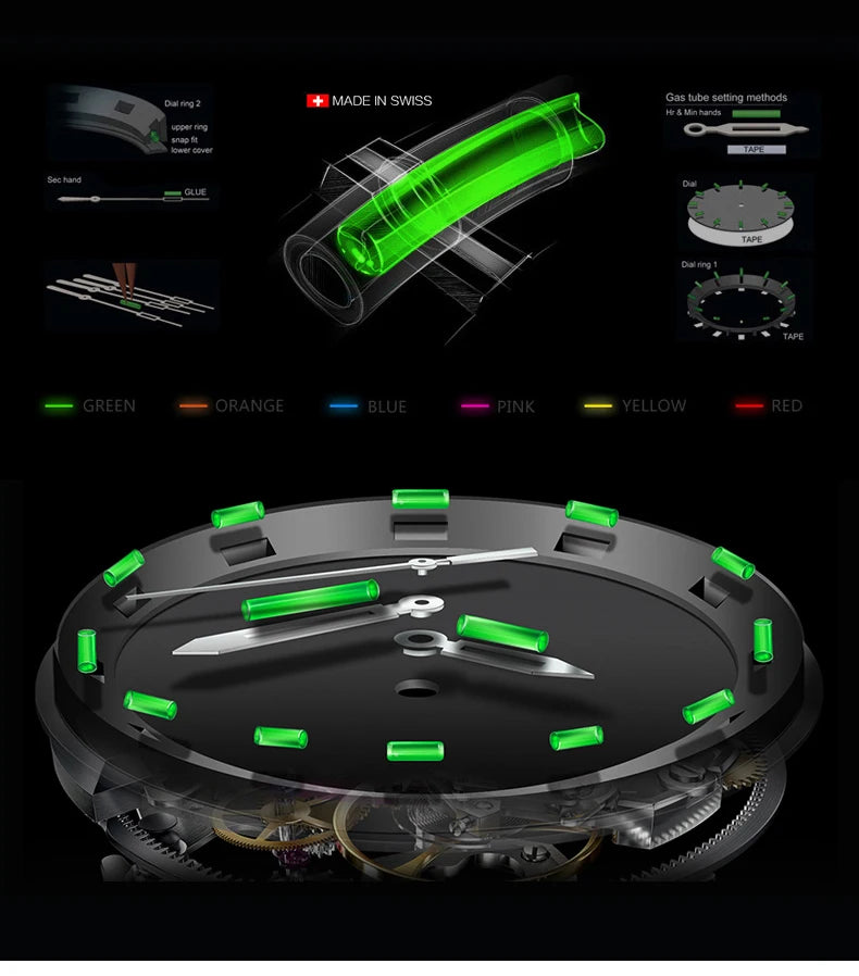 Yelang V5.2 Mechanical Watch 44M Rotatable Ceramic Bezel Sapphire Lens SW220 300m Super Waterproof Men's Diving Watch Reloj