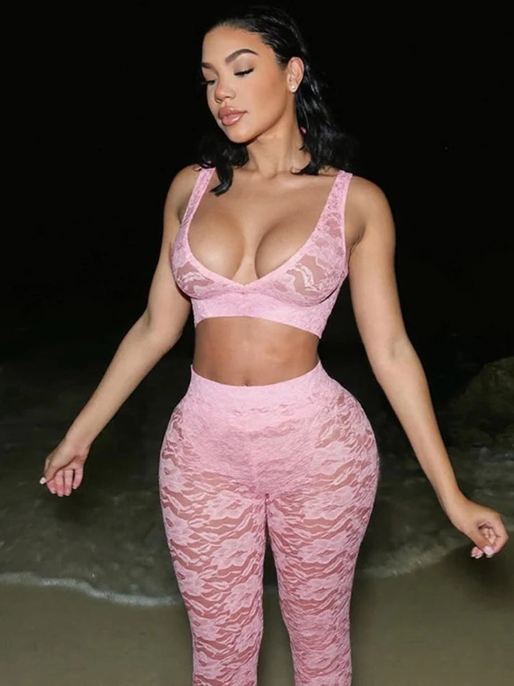 Jacquard Sexy 2-delige set voor dames, dunne zomer coquette, brede riem, tanktops + leggings, stretch, bijpassende clubkleding