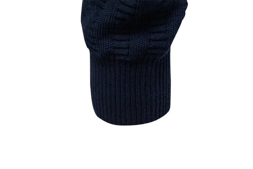 Men's Luxury Striped Pullover Style Cotton Knitwear Thickened Warm Crew Neck Winter Social Male Sweater