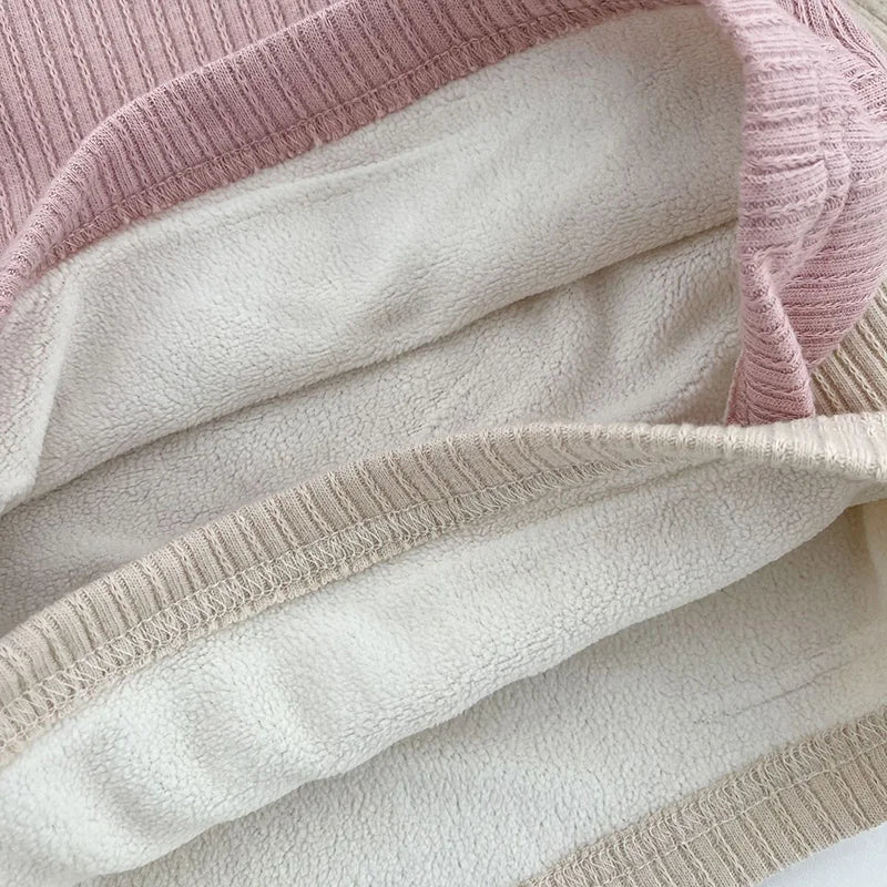 Winter Baby Blouse Infant Girls Boys Shirt Thicken Cotton Fur Lining Base Tops Unisex