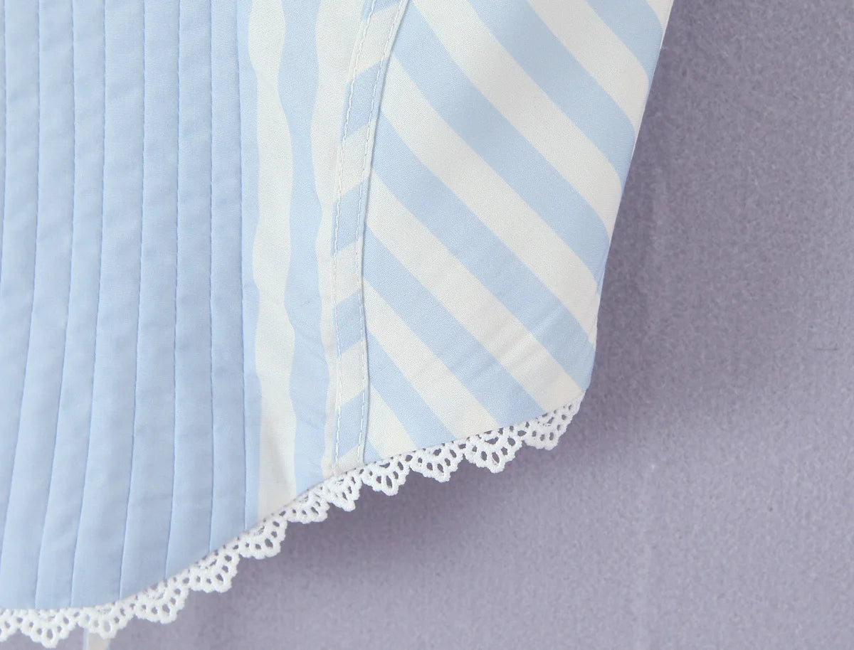 2025 Kanten gesplitste gestreepte korset camis dames kruis vetersluiting bandage rug vierkante hals zomer tanktop slim fit crop top