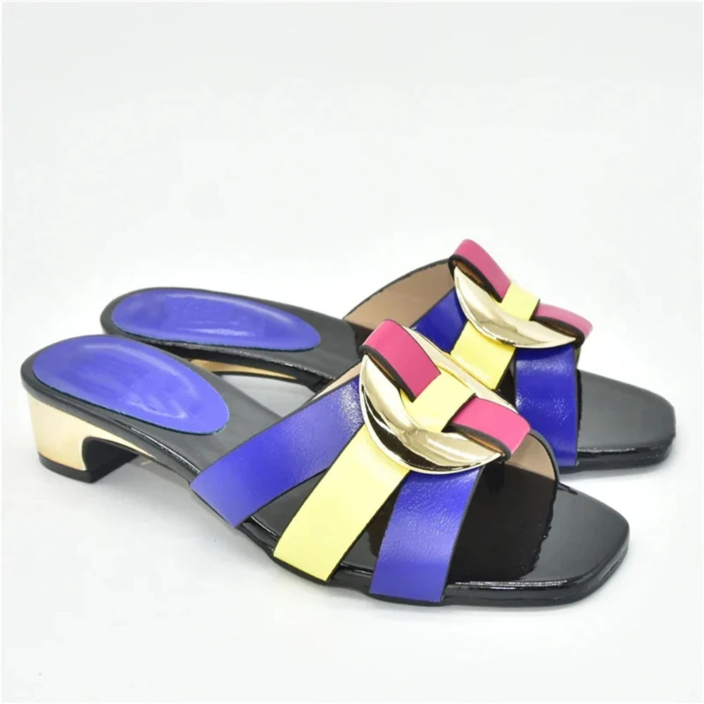 Elegant Women Shoes for Party Wedding Open Toe Pumps Ladies Dress Shoes Decorated with Rhinestone Floral Print African Pumps