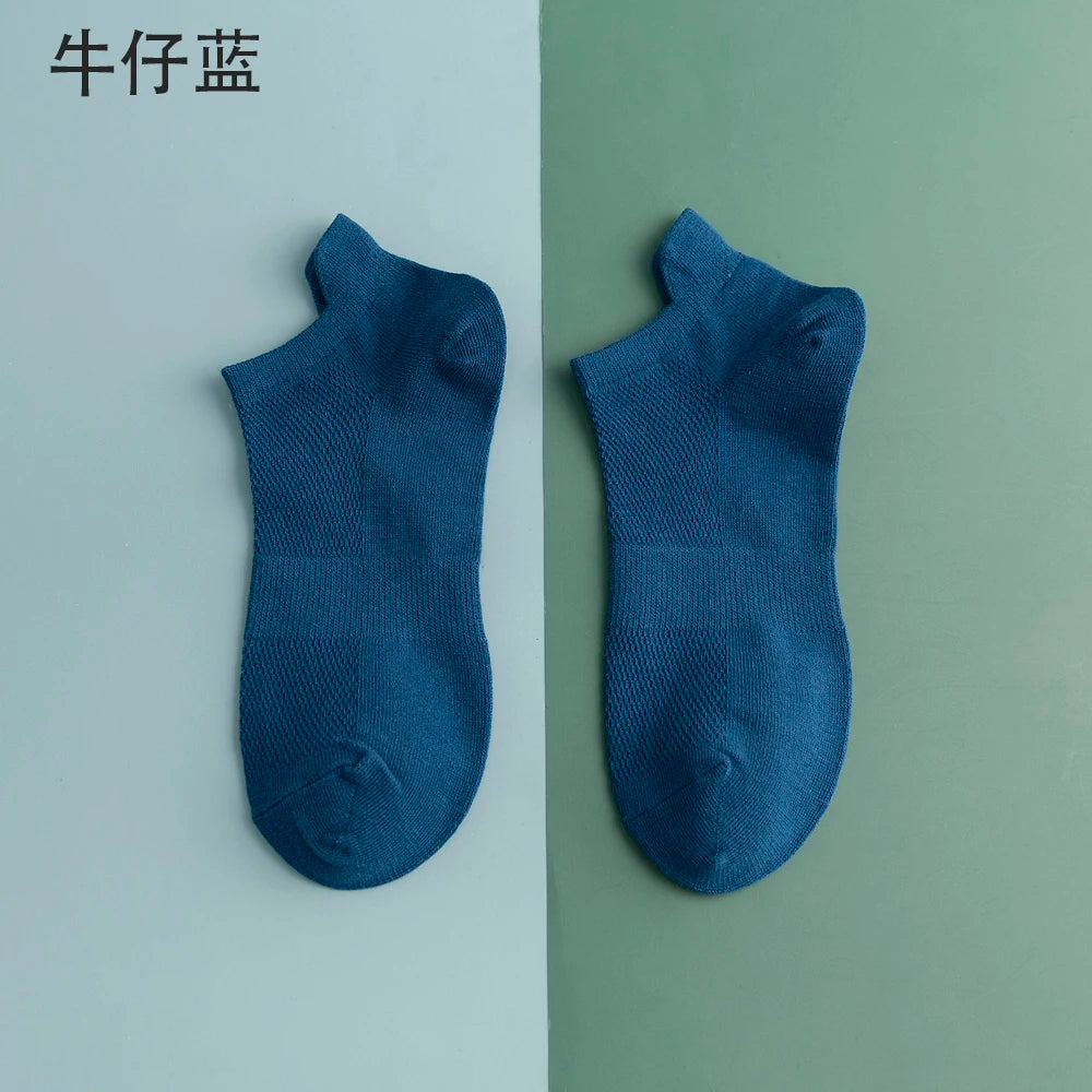 10/20 Pair Summer Men's Mesh Breathable No-Show Socks Fashion Casual Ankle Sports Cotton Socks For Men