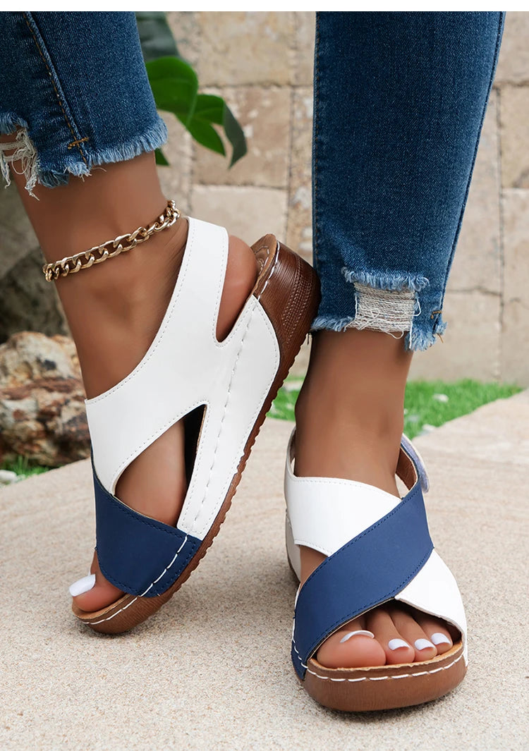 Woman Sandals Shoes Summer Outdoor Women's Shoes Retro Women Shoe Wedge Walking Shoes Elegant Footwear Female Sandal Women
