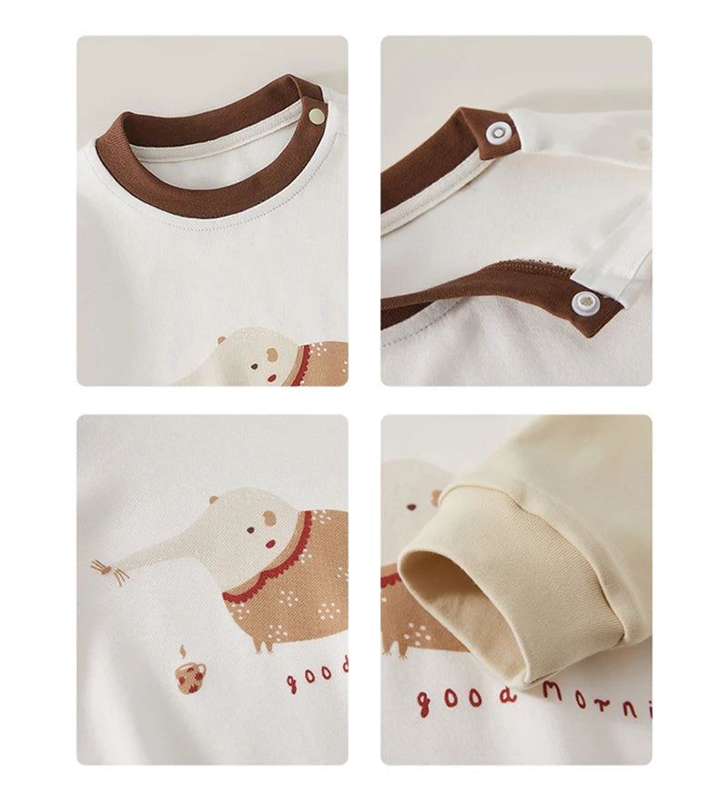 Children's Baby Hoodies New 2024 Autumn Cartoon Printed Girls Pullover Boys Casual O-Neck Sweatshirt 0-4Y Unisex