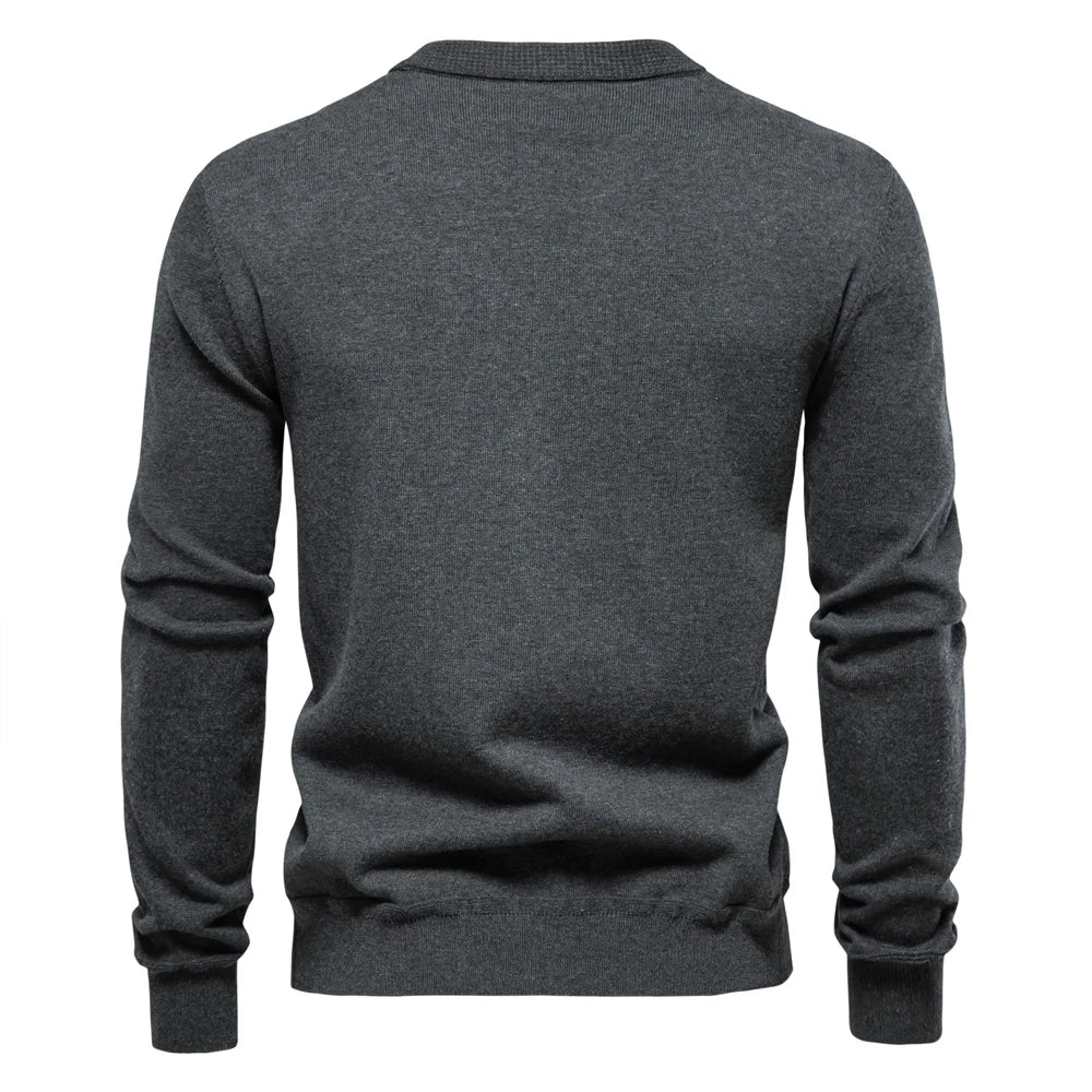 Men's Autumn Cotton Cardigan Sweater Casual Single Breasted Solid Colour High Quality Cotton Sweater For Men