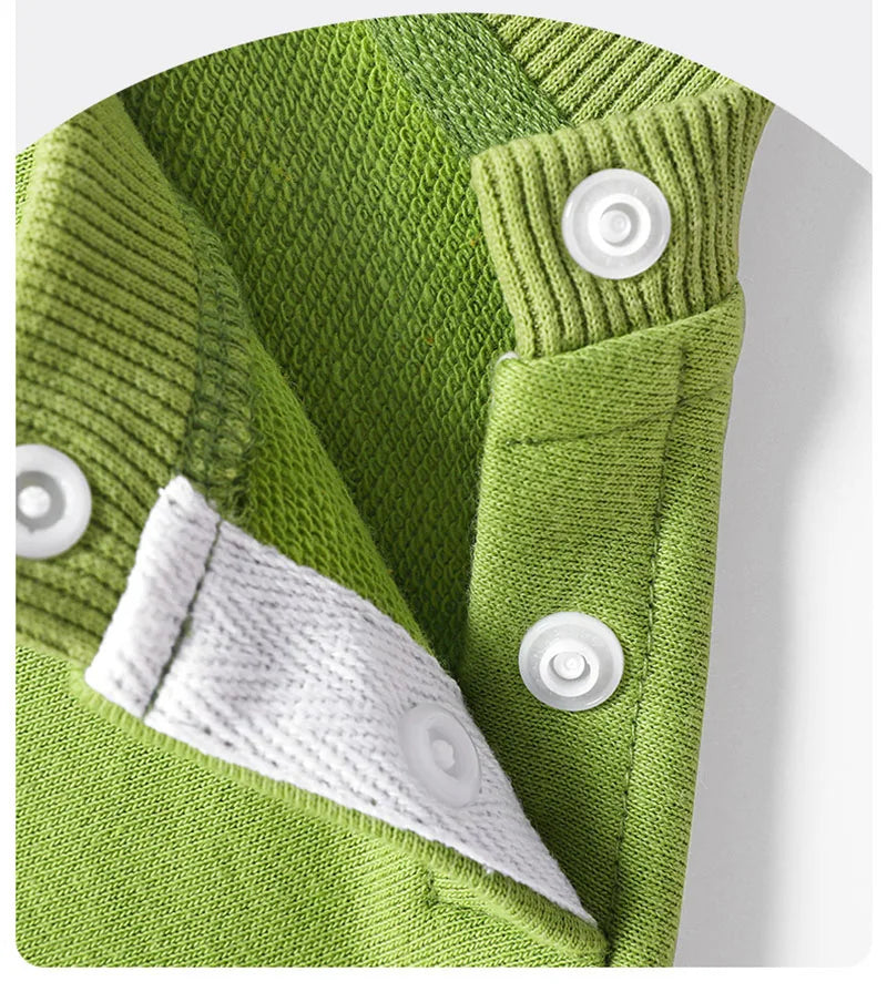 New Spring Kids Green Hoodie Children Cartoon Dinosaur Sweatshirt Girls Tops Boys Colour Block Outwear 12M-6T Unisex