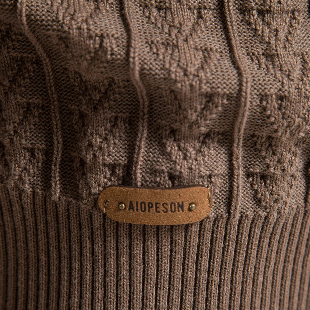 Men's Solid Colour Knitted Turtleneck Male Sweater Cotton High Quality Warm Pullover Winter Casual Sweaters for Men