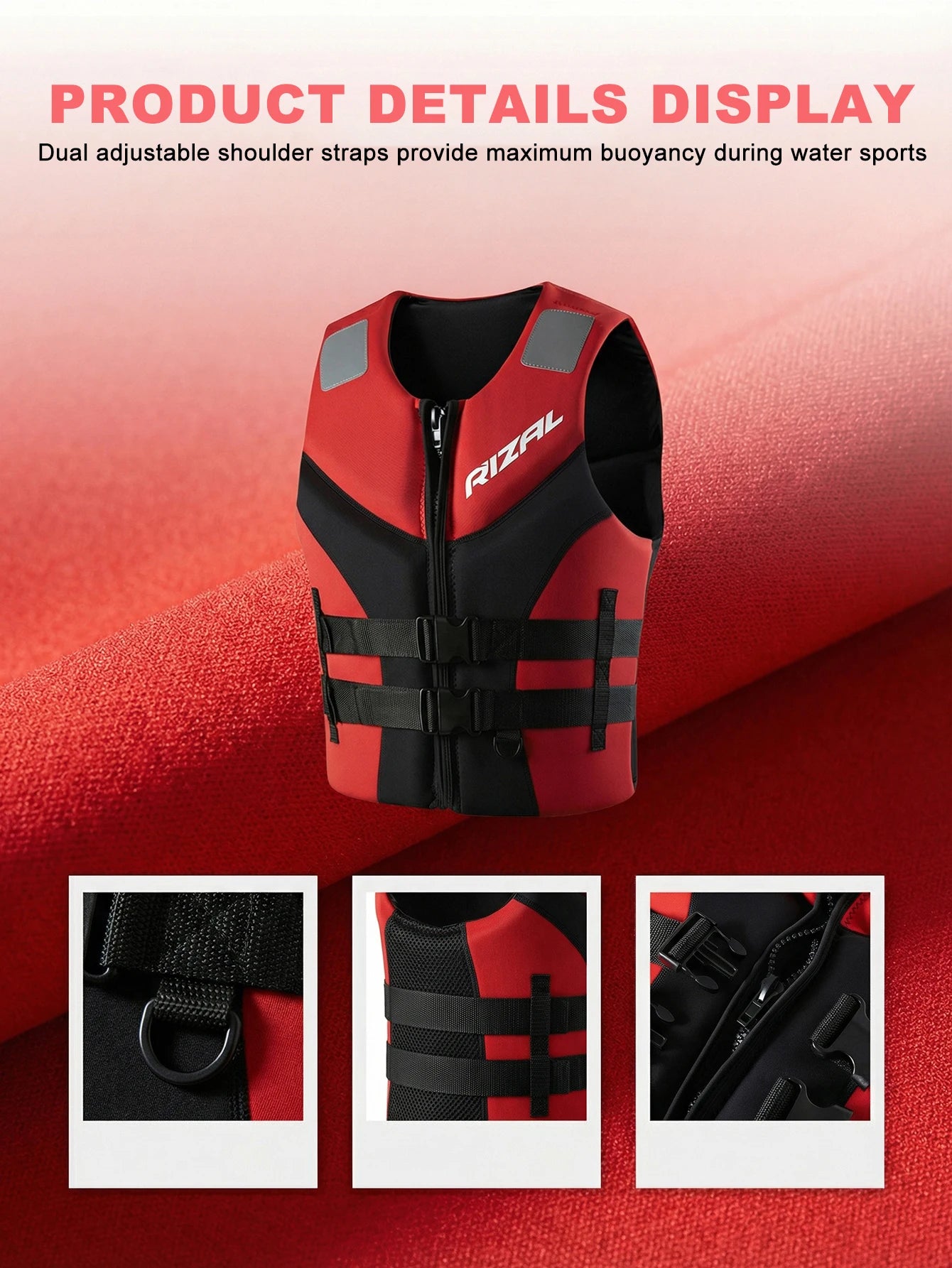 Adult Life Jacket Vest – Buoyancy Safety Vest for Kayaking, Surfing, Wakeboarding, Boating & Water Sports