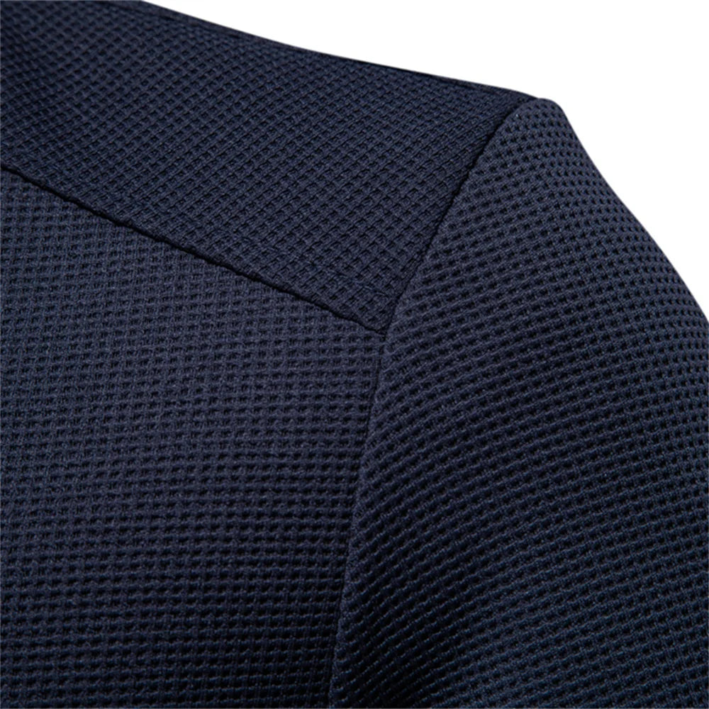 Men's Waffle Fleece Lined Bomber Jacket Autumn Winter Warm Casual Zipper Pocket Outwear Jackets and Coats for Men