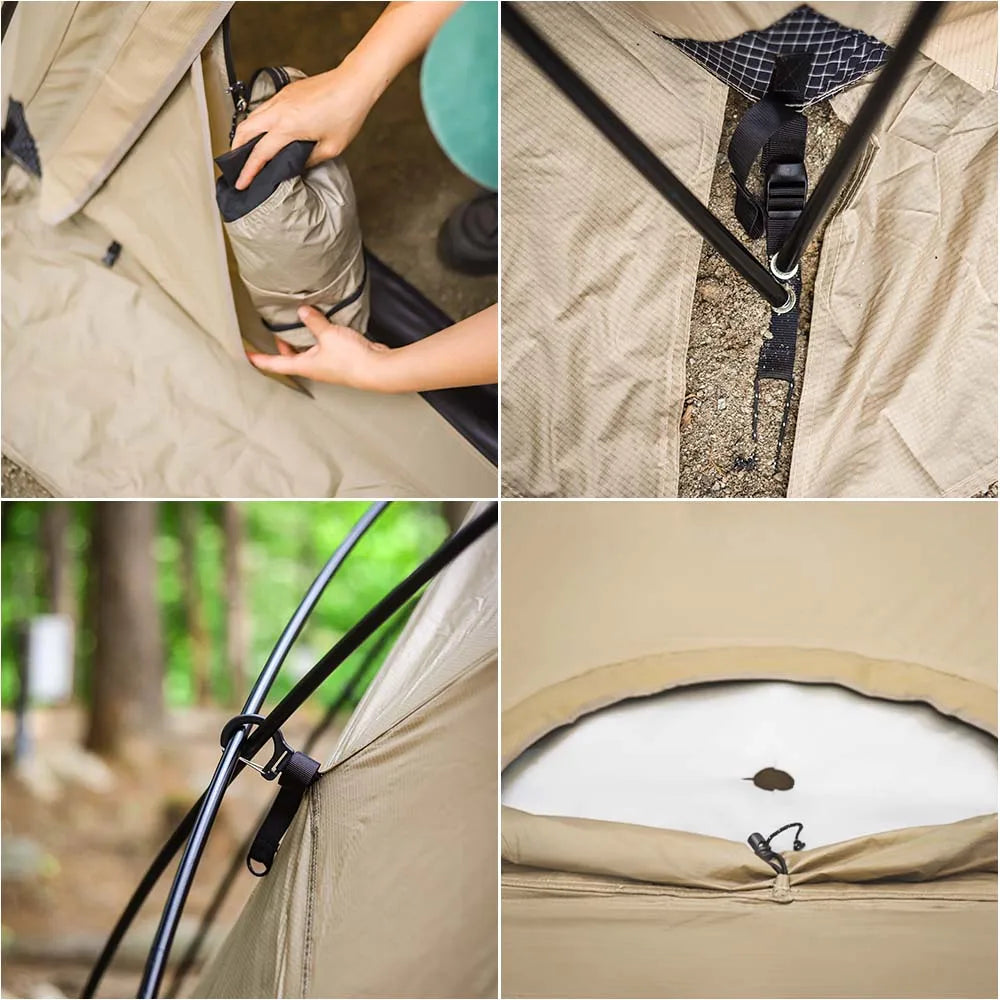 Camping Tent Commander Dome Tent Shelter Waterproof Windproof Ultra-light 70D Nylon 160/185/245CM