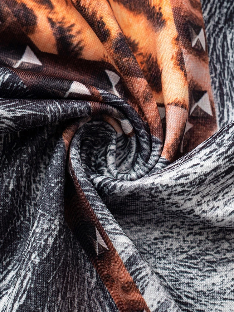 Colourful Print 2 Piece Set Women Casual O-Neck Tank Tops + Skinny Shorts Matching Hottie Sexy Sporty Activity Tracksuit