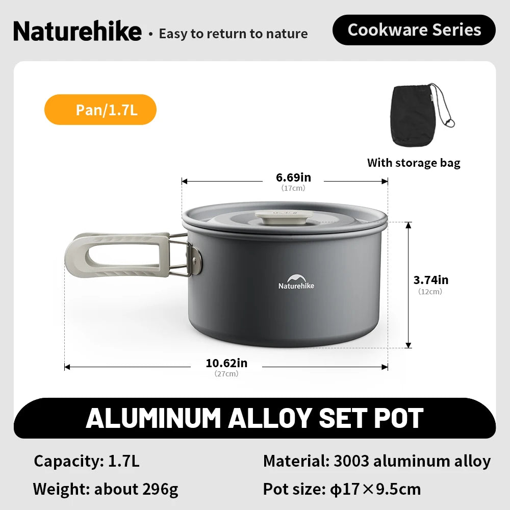 Portable Camping Cookware Set Outdoor Frying Pan Kettle Collapsible Picnic Tableware Kitchenware Furniture