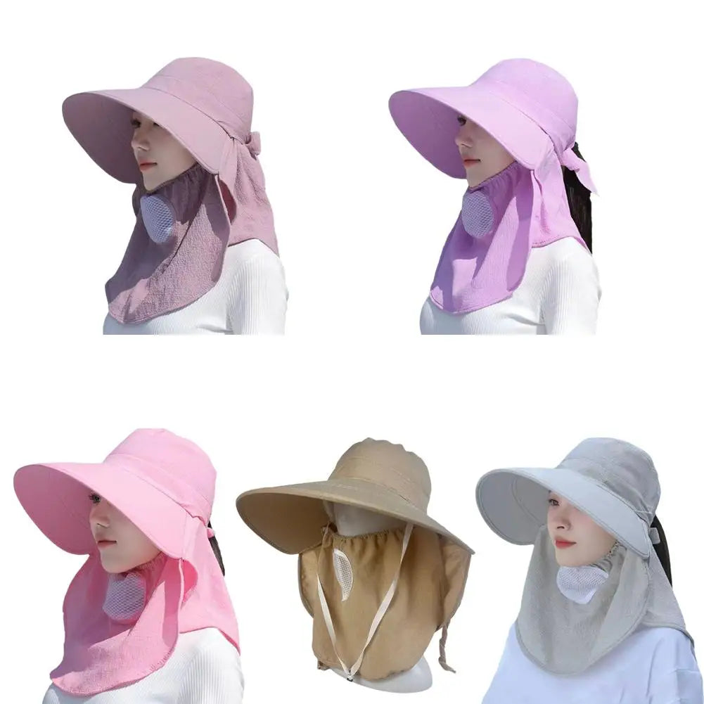 Summer Quick Dryng UV Protection Fisherman Cap Face Neck Cover Outdoor Fishing Cycling Removable Men Visor Hat Women Bucket Hat
