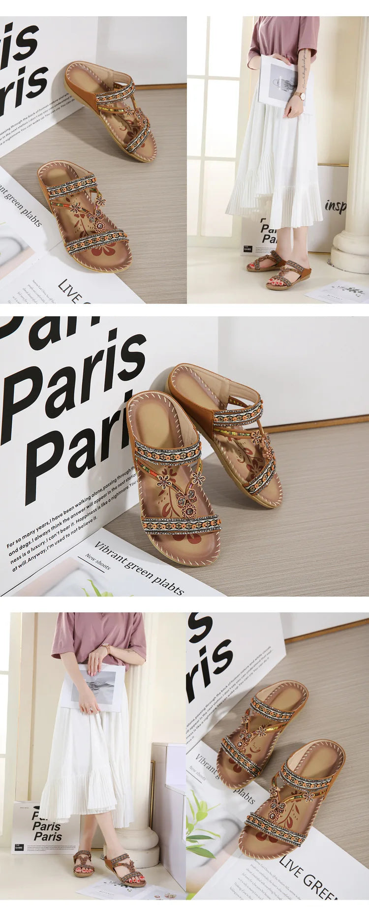 Woman Shoes Sandals Summer Fashion Slip On Ladies Shoes Outdoor Women's Sandals Platform Retro Sandalias Mujer Women's Slippers