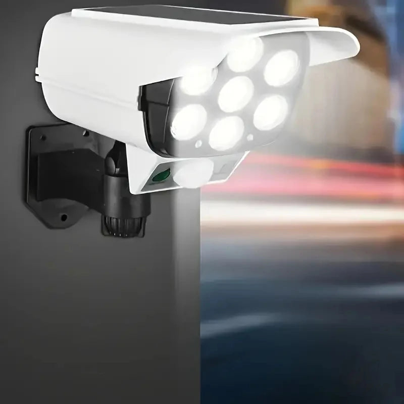 Outdoor Camping Solar Lights Motion Sensor 77 LED FloodLight Wireless Waterproof Dummy Fake Camera Courtyard Garage Street Light
