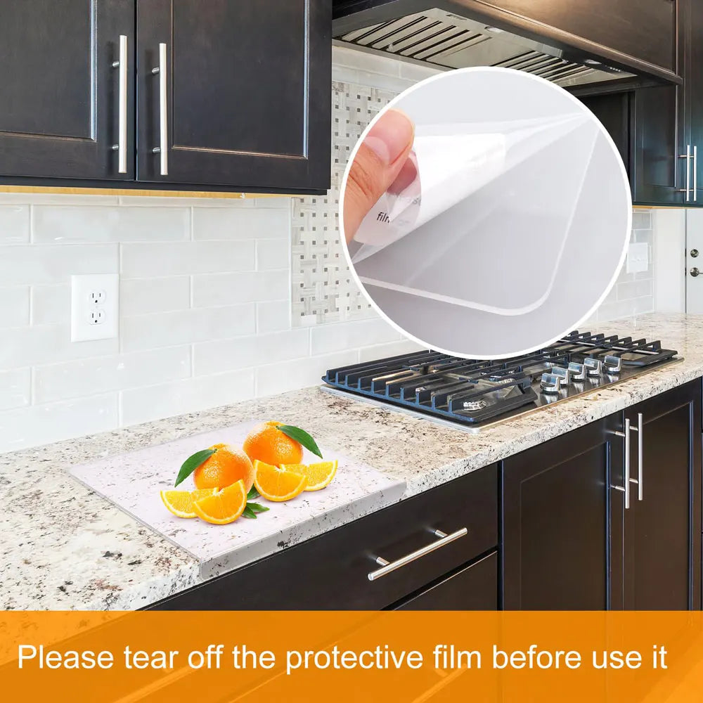 Acrylic Cutting Board With Counter Lip Clear Chopping Block For Kitchen Counter Non Slip Countertop Protector Home Essentials