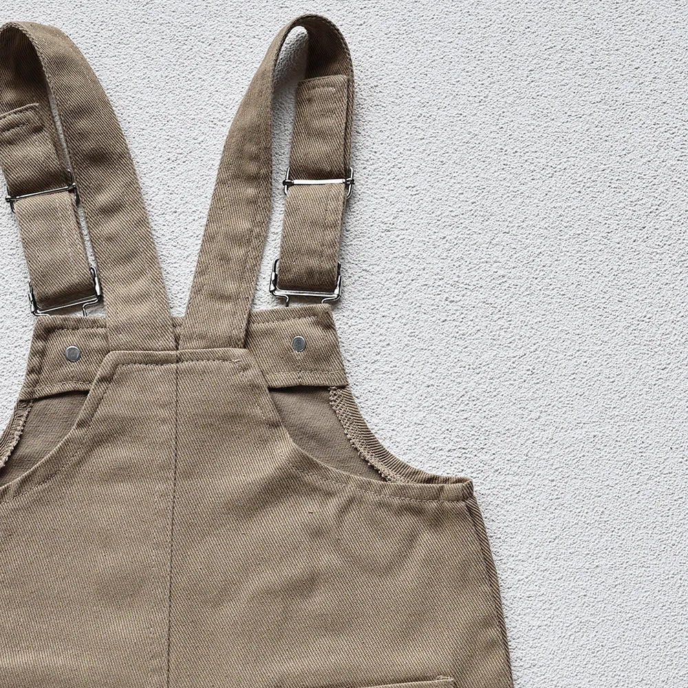 Herfst Nieuwe Effen Kinder Overall Denim Meisjes Jumpsuits Slip Jongens Jarretelbroek Outfits 1-5 Jaar Unisex