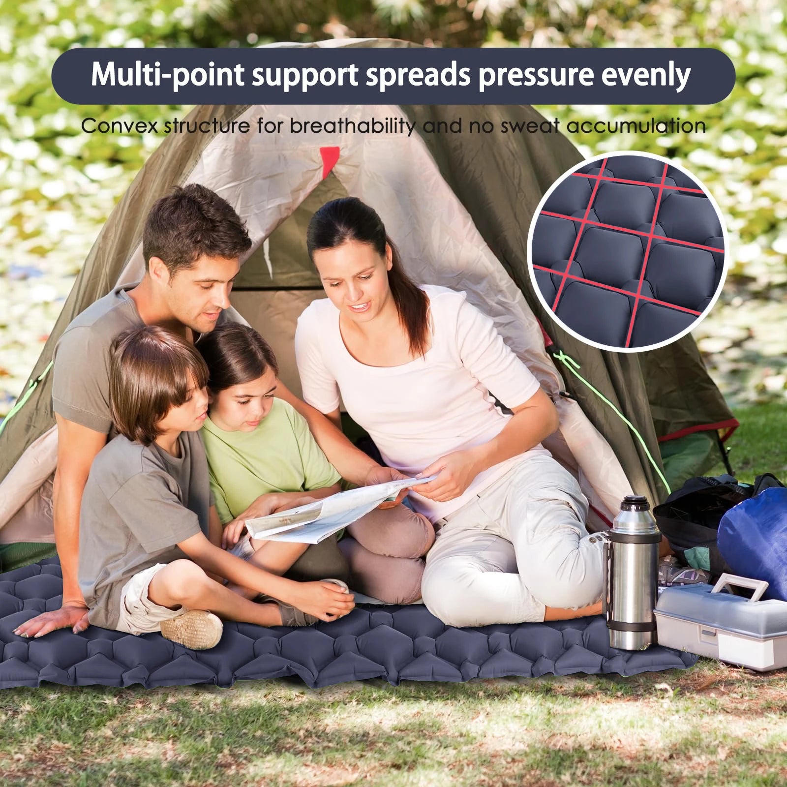New Single Inflatable Mattress - Connectable, Lightweight & Portable for Camping, Travel, Home Use - Fast Shipping!