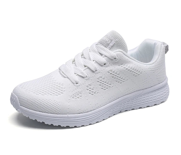 Women's Sneaker 2024 New Fashion Breathable Trainers Comfortable Sneakers Mesh Fabric Lace Up Women's Tennis Shoes For Women