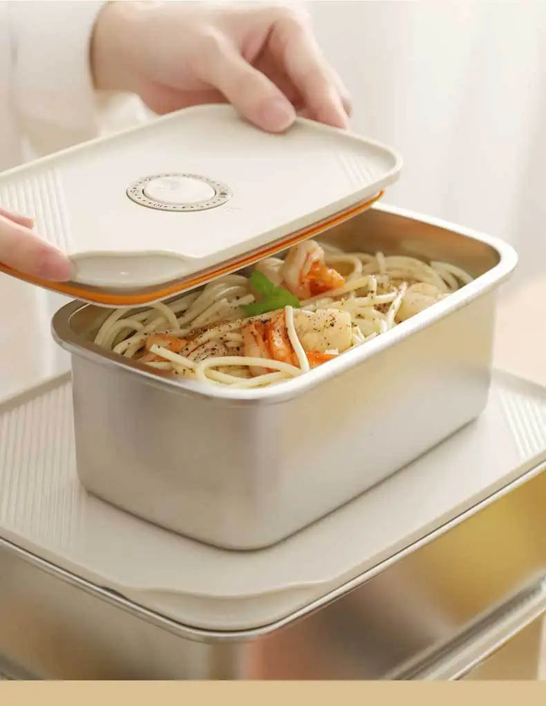 304 SS Airtight Leakproof Containers, BPA-Free - Fridge/Freezer/Microwave Safe, Stackable - Home/Kitchen Lunch Box Fruits/Meals