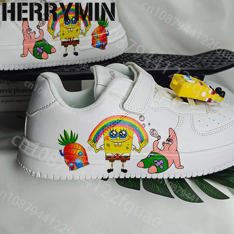 SpongeBob Gift Children Shoes Student Casual Kid Sneakers Girls Boys Running Fashion Sports Shoes Cute Christmas Birthday Gift