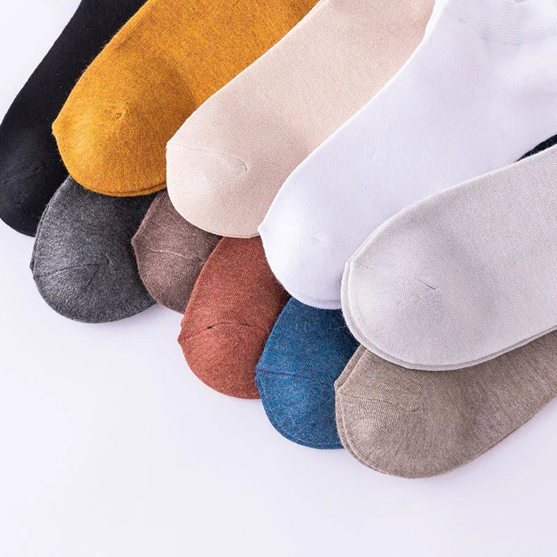 5 Pair Women's Ankle Bamboo Fibre Socks Solid Colour Summer Breathable Casual Short Socks High Quality Woman Boat Socks Set
