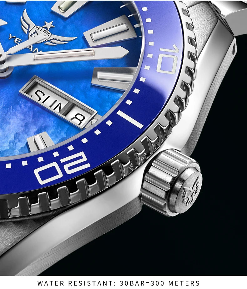 Yelang V5.2 Mechanical Watch 44M Rotatable Ceramic Bezel Sapphire Lens SW220 300m Super Waterproof Men's Diving Watch Reloj