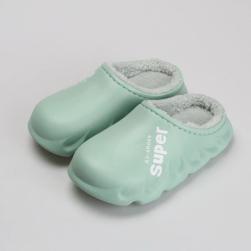 Unisex Winter Plush Sport Slippers Outdoor Waterproof Home Warm Fuzzy Slippers Suitable As Garden Shoes For Men & Women