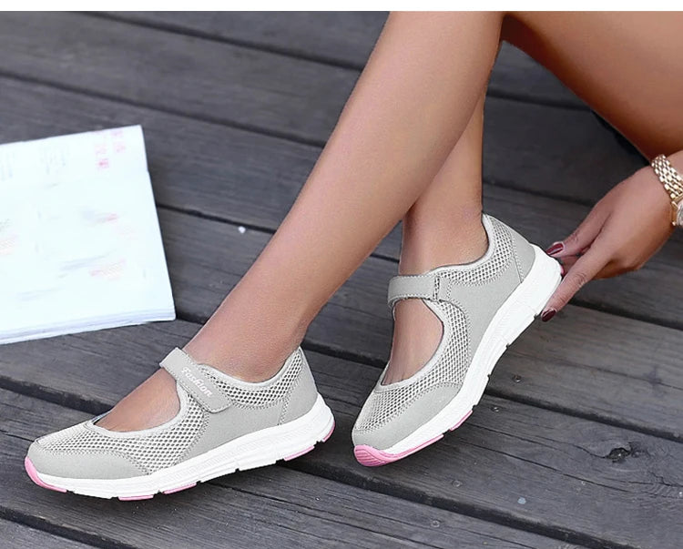 Sneakers For Women Breathable 2025 New Fashion Flat Soft Woman Vulcanize Shoes Mesh Fabric Women Shoes Female Footwear