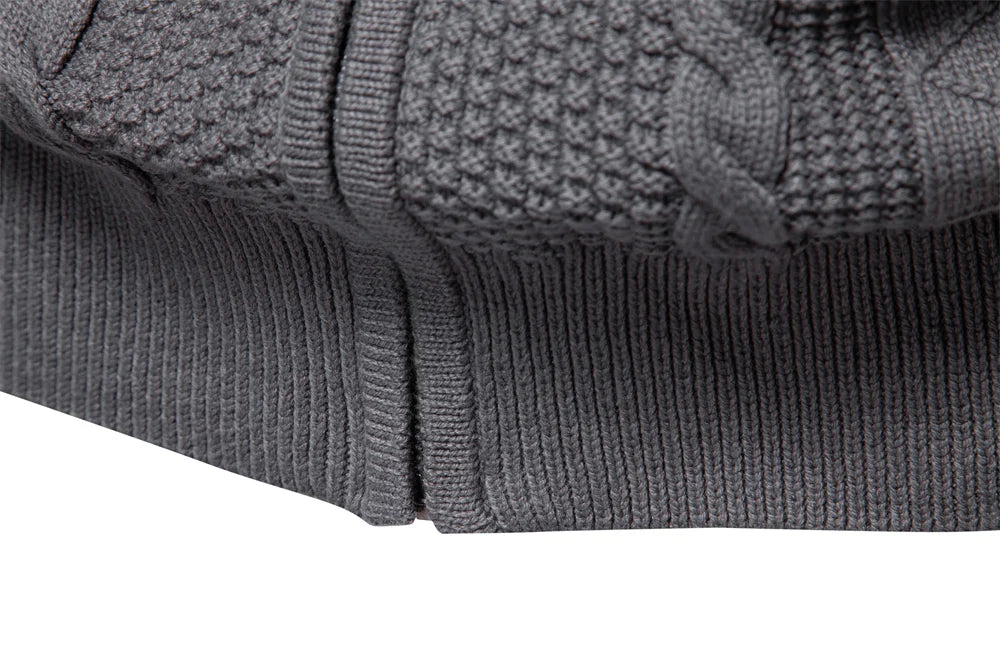 Men's Classic Zip-Up Jacket Cotton Solid Colour Fleece Lined Winter Warm Outdoor Sports Luxury Casual Male Outerwear