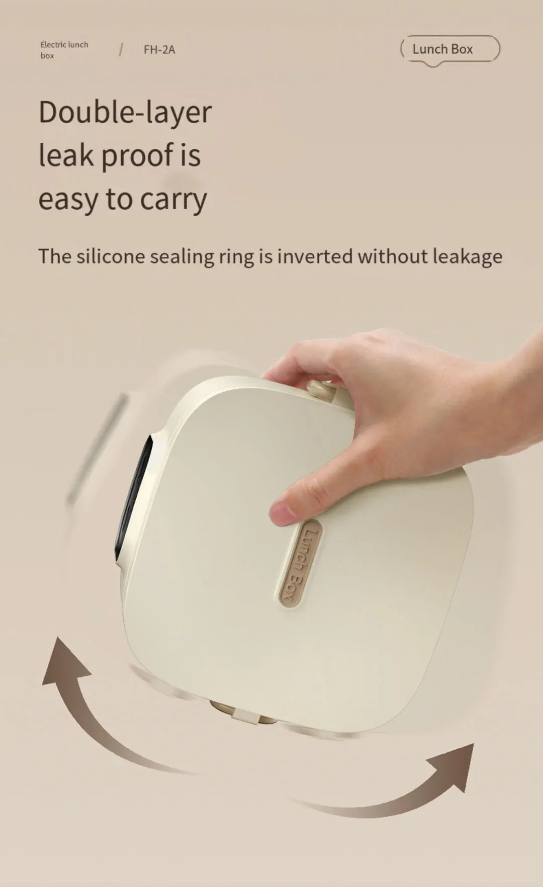 Portable Wireless Water-Free Heating Lunch Box Small Capacity for Baby Camping Trips LCD Display Rechargeable Electric Lunch Box