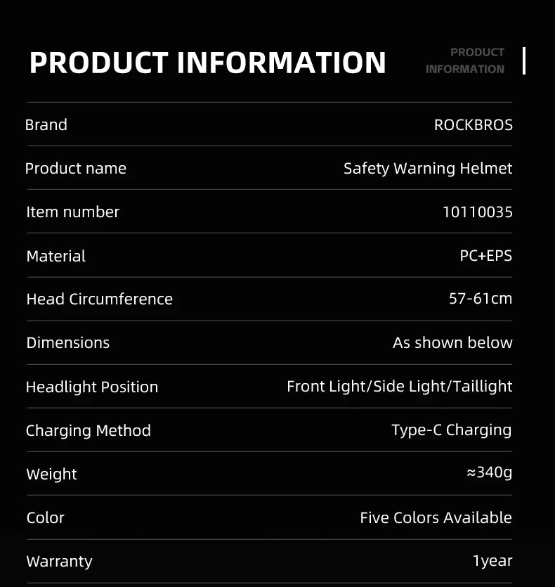 Cycling Light Helmet Type-C Charging Electric Bicycle Helmet Front Light Rear Light Warning Lamp Safety MTB Bike Helmet