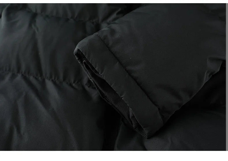 Men's Winter Jacket Long Sports Training Hooded Coat Outwear Warm Silk Cotton Windproof Cotton Clothing