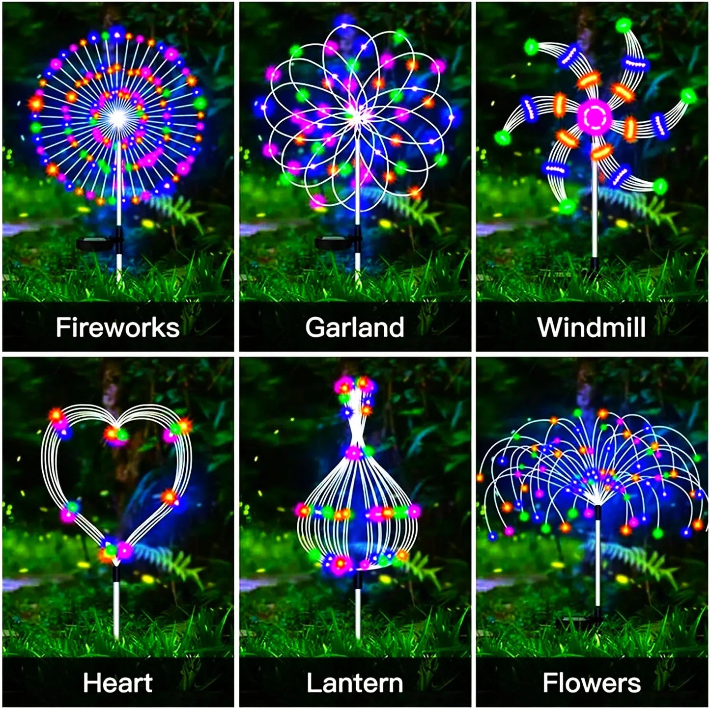 200LED LED-zonnevuurwerkverlichting voor buiten, grasbol, paardenbloemlamp voor tuin, gazon, landschapslamp, vakantieverlichting