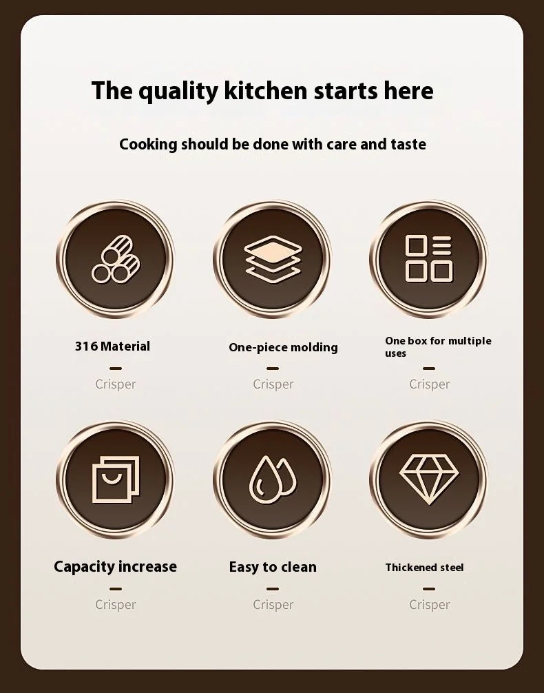 201 Stainless Steel Airtight Dumpling Storage Container with Lid - FoodGrade FreezerSafe Box for Meal Prep & Fridge Organization