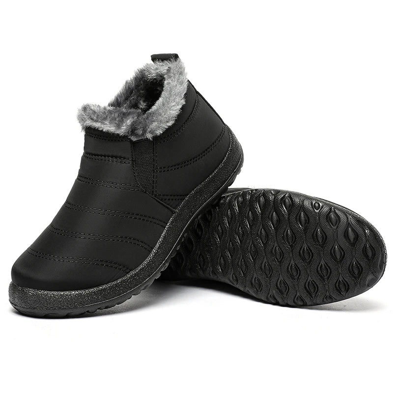 Men's Winter Waterproof Warm Fur Shoes Comfortable Sneakers Male Slip-On Shoes